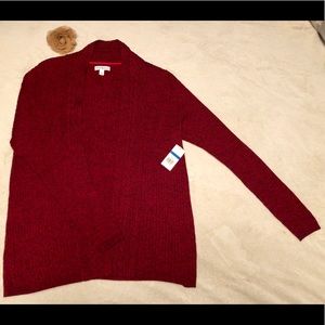 Brand New! XL Kim Rogers Red/Black Cardigan.